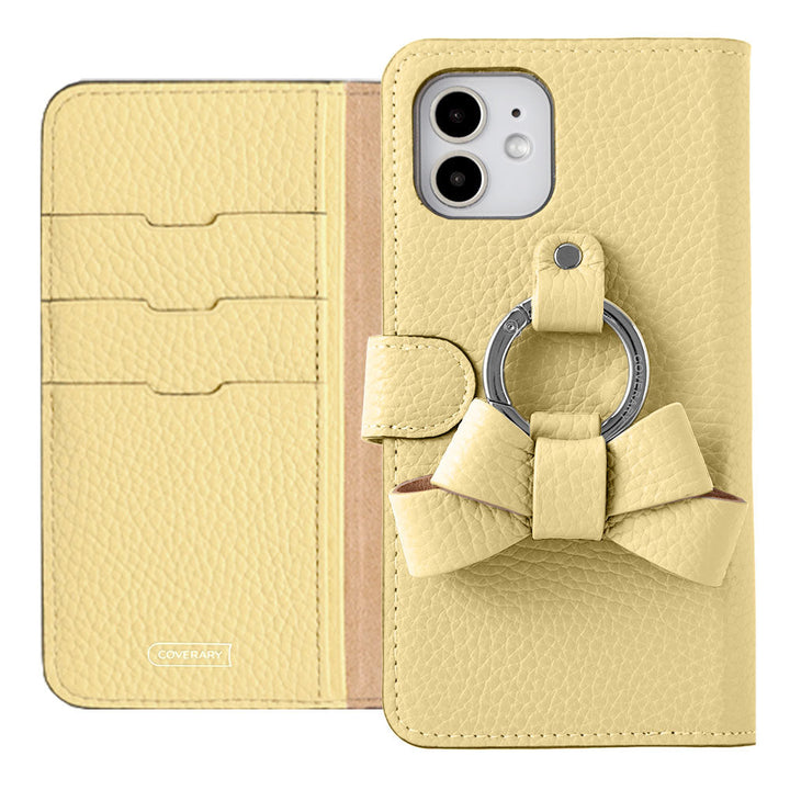 本革 32色 イタリアンシュリンクレザー リボンスマホリング付き 手帳型ケース（ベルトあり）AQUOSシリーズ