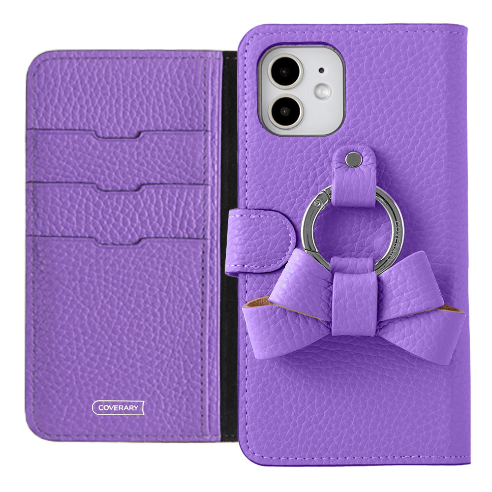 本革 32色 イタリアンシュリンクレザー リボンスマホリング付き 手帳型ケース（ベルトあり）Galaxyシリーズ