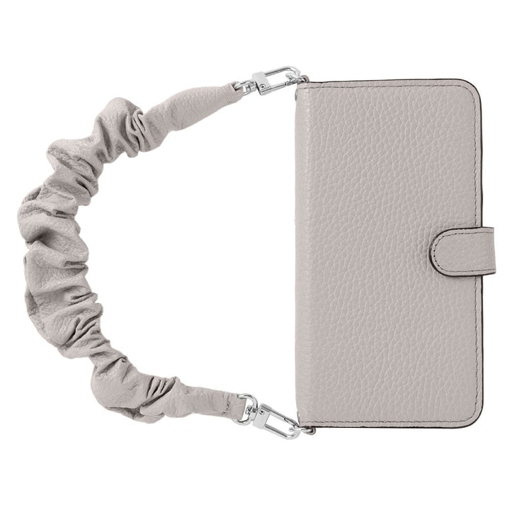 Genuine leather 32 colors Italian shrink leather with scrunchie-style short strap notebook-type case (with belt) AQUOS series