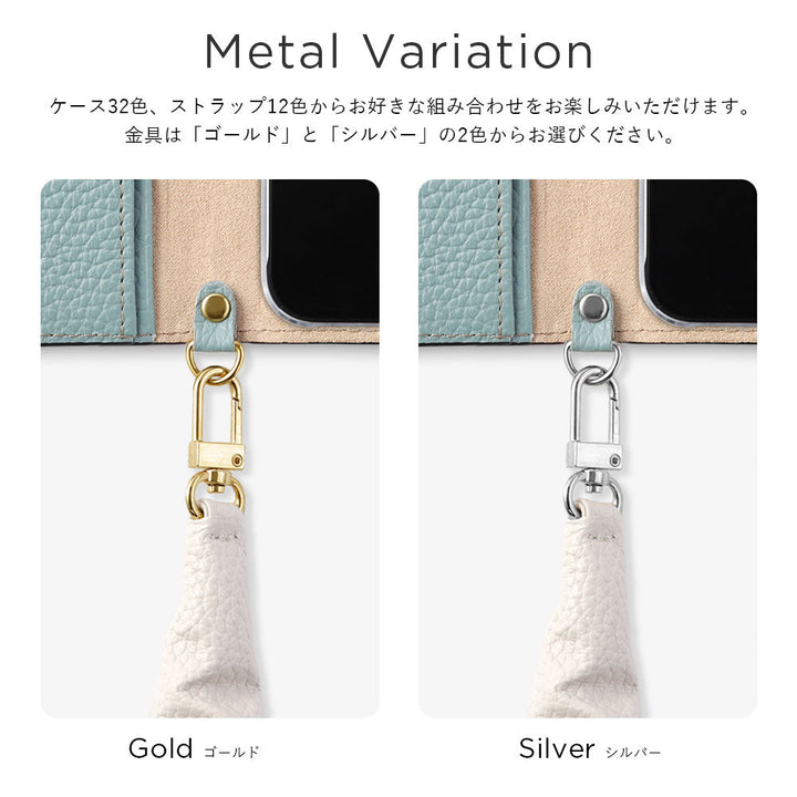 Genuine leather 32 colors Italian shrink leather with chouchou-style short strap notebook-type case (with belt) for Google Pixel series