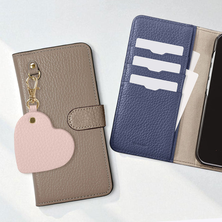 Genuine Leather 32 Colors Italian Shrink Leather Motif Mirror Charm Wallet Case (With Belt) Xperia Series