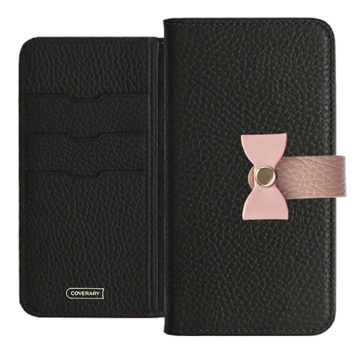 Cuir véritable 32 couleurs cuir italien grainé ceinture 3-en-1 et décoration ruban étui portefeuille pour la série Google Pixel