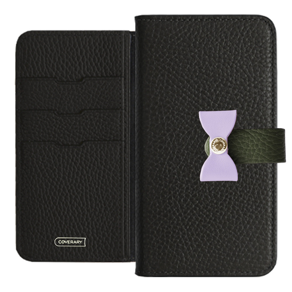 Genuine leather 32 colors Italian shrink leather 4-way belt & ribbon decoration notebook-style case Galaxy series