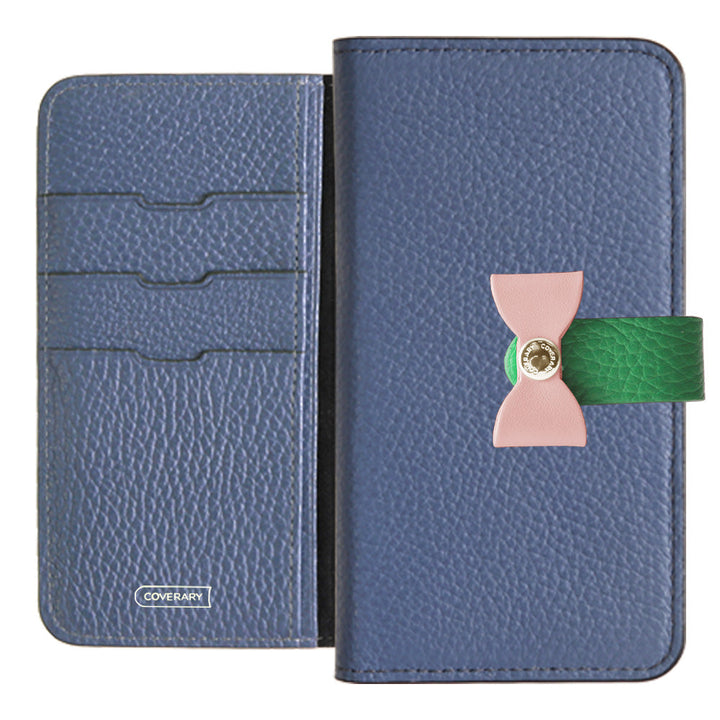 Genuine leather 32 colors Italian shrink leather 4-way belt & ribbon decoration notebook-style case Google Pixel series