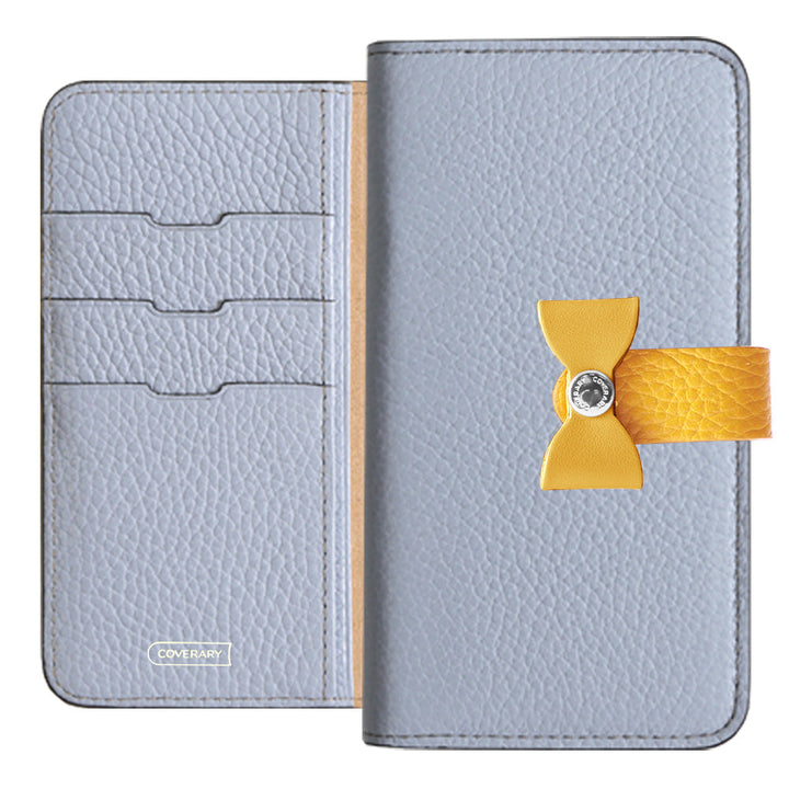 Genuine leather 32 colors Italian shrink leather 4-way belt & ribbon decoration notebook-style case Galaxy series