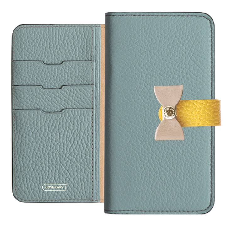 本革 32色 イタリアンシュリンクレザー 4wayベルト＆リボンデコ 手帳型ケース