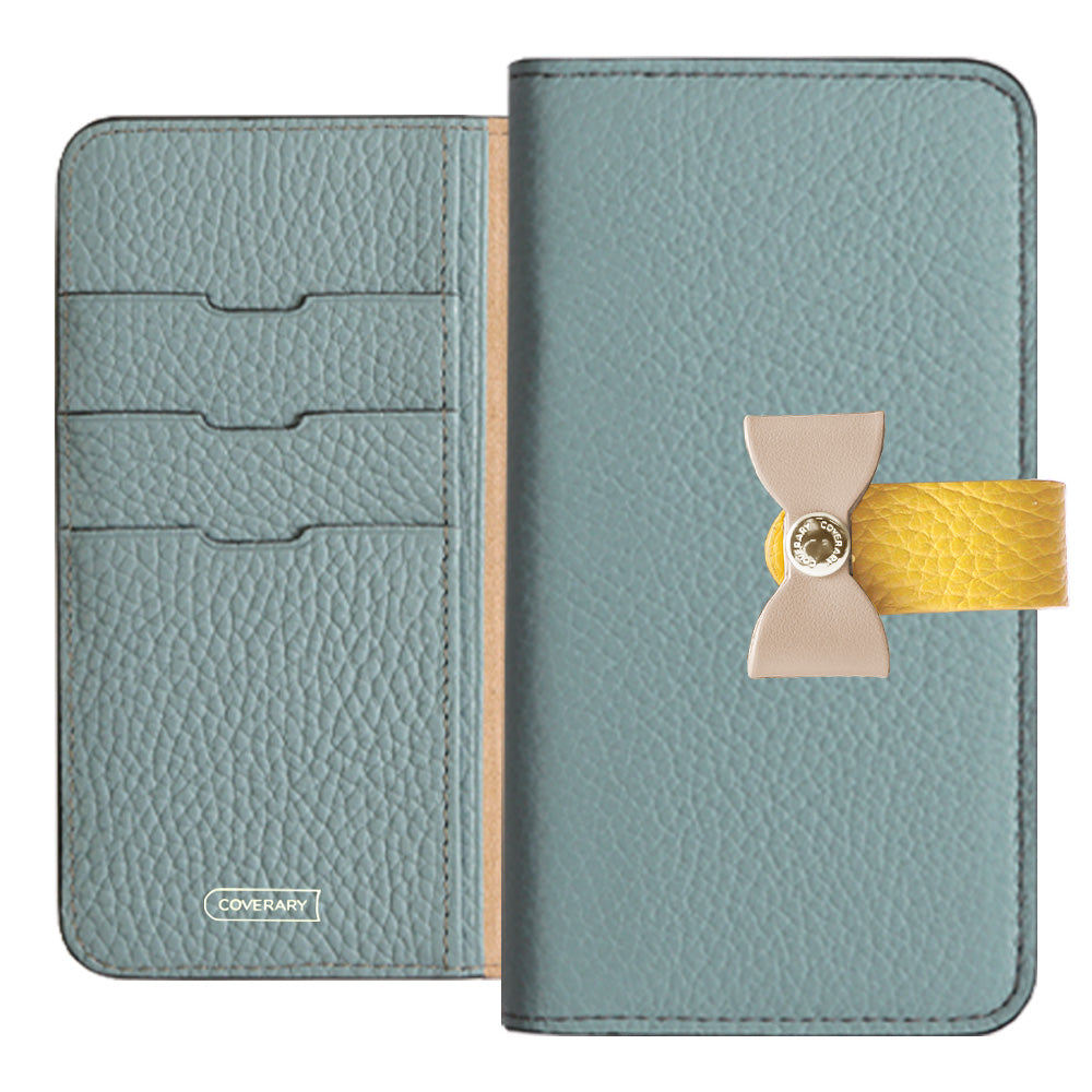 Cuir véritable 32 couleurs cuir italien grainé ceinture 4 voies & décoration ruban étui portefeuille série Xperia