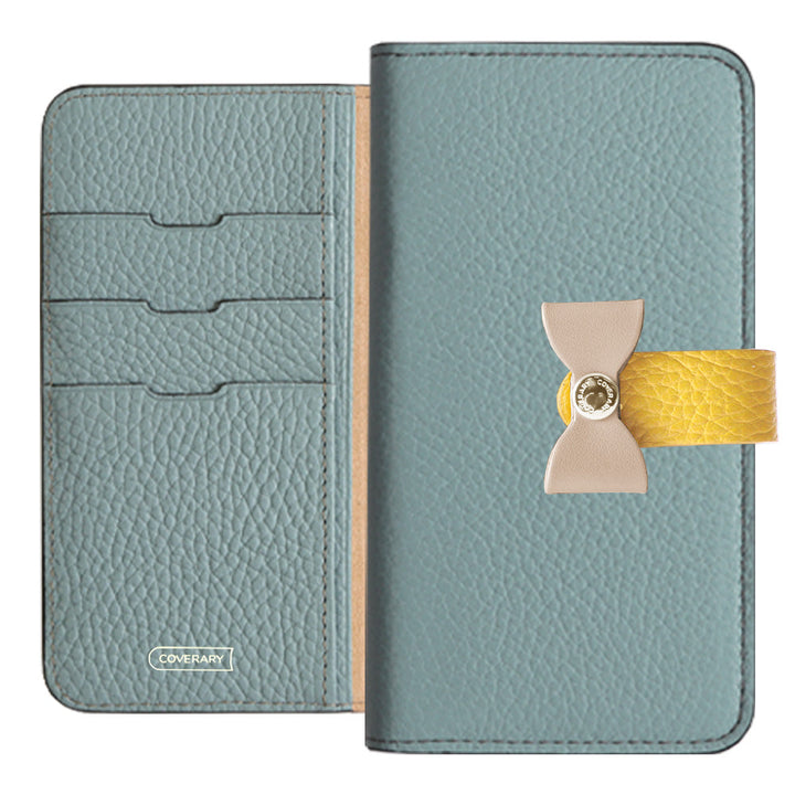 Genuine leather 32 colors Italian shrink leather 4-way belt & ribbon decoration notebook-style case Galaxy series