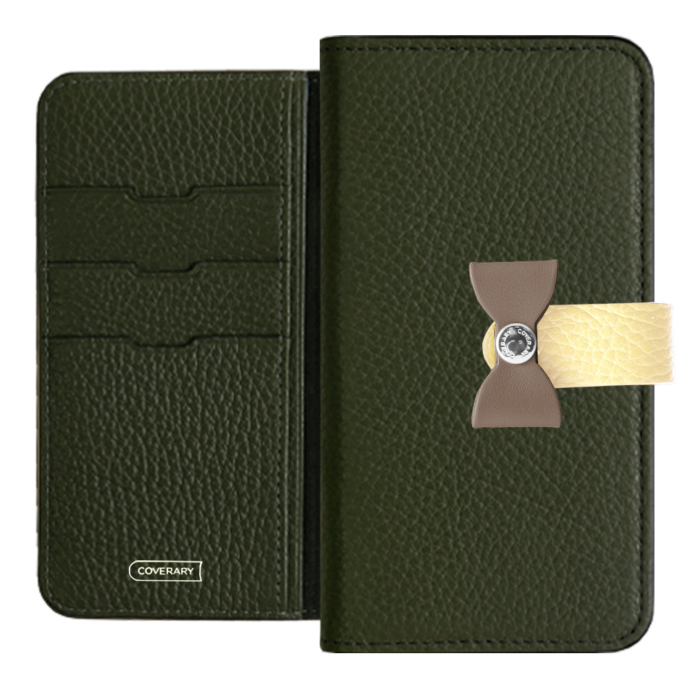 Genuine leather 32 colors Italian shrink leather 4-way belt & ribbon decoration notebook-style case Galaxy series