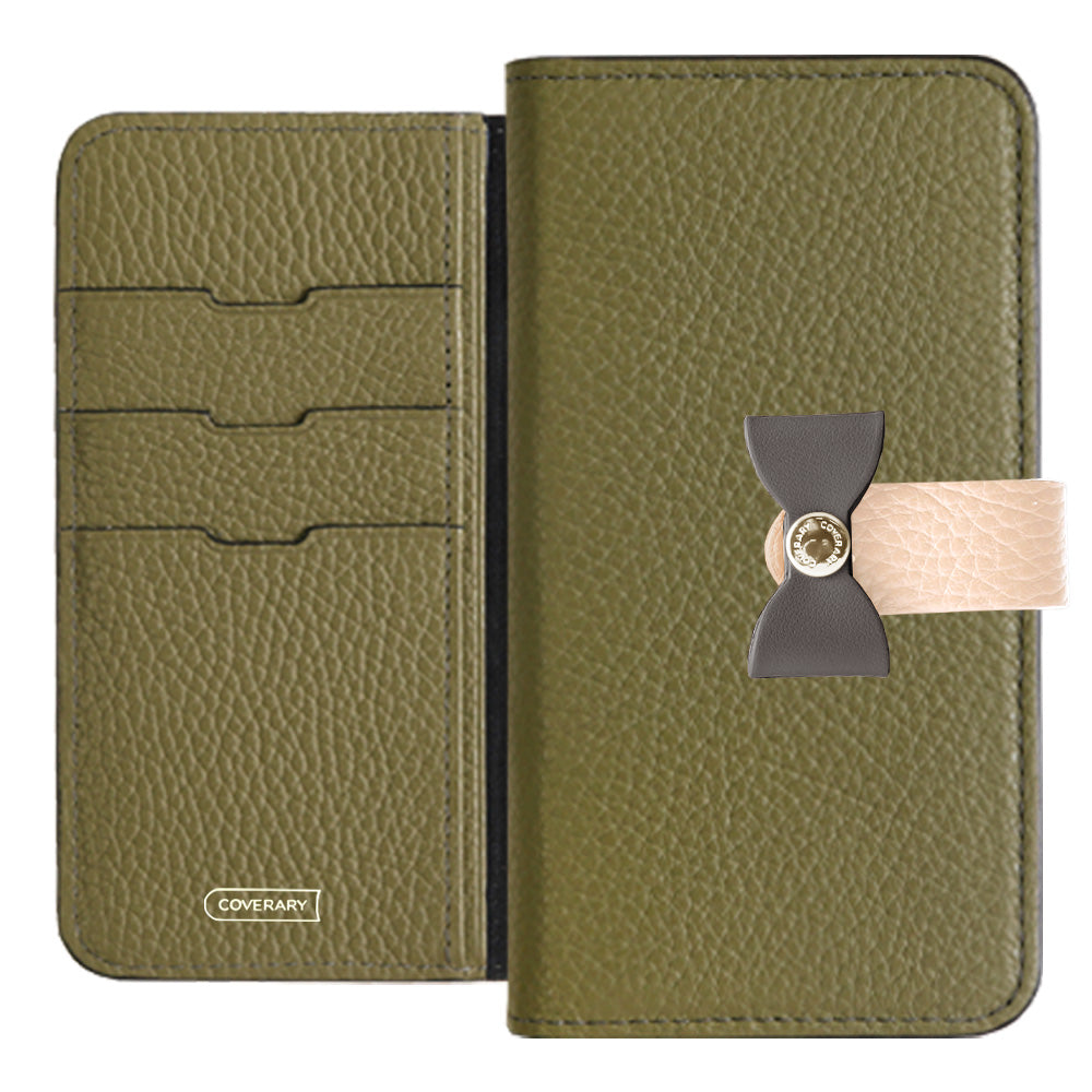 Cuir véritable 32 couleurs cuir italien grainé ceinture 4 voies & décoration ruban étui portefeuille série Xperia