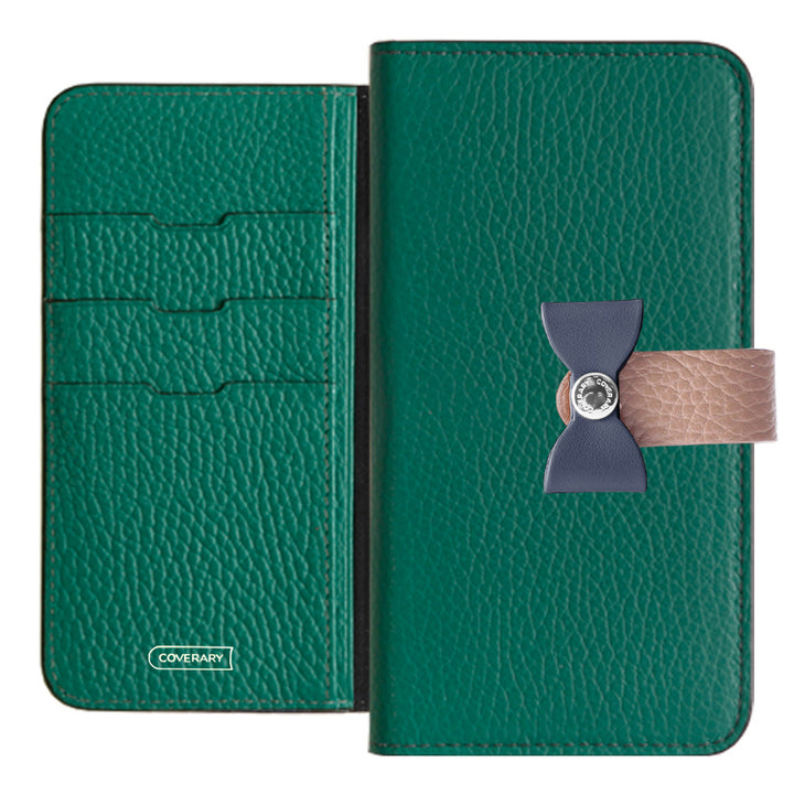 本革 32色 イタリアンシュリンクレザー 4wayベルト＆リボンデコ 手帳型ケース