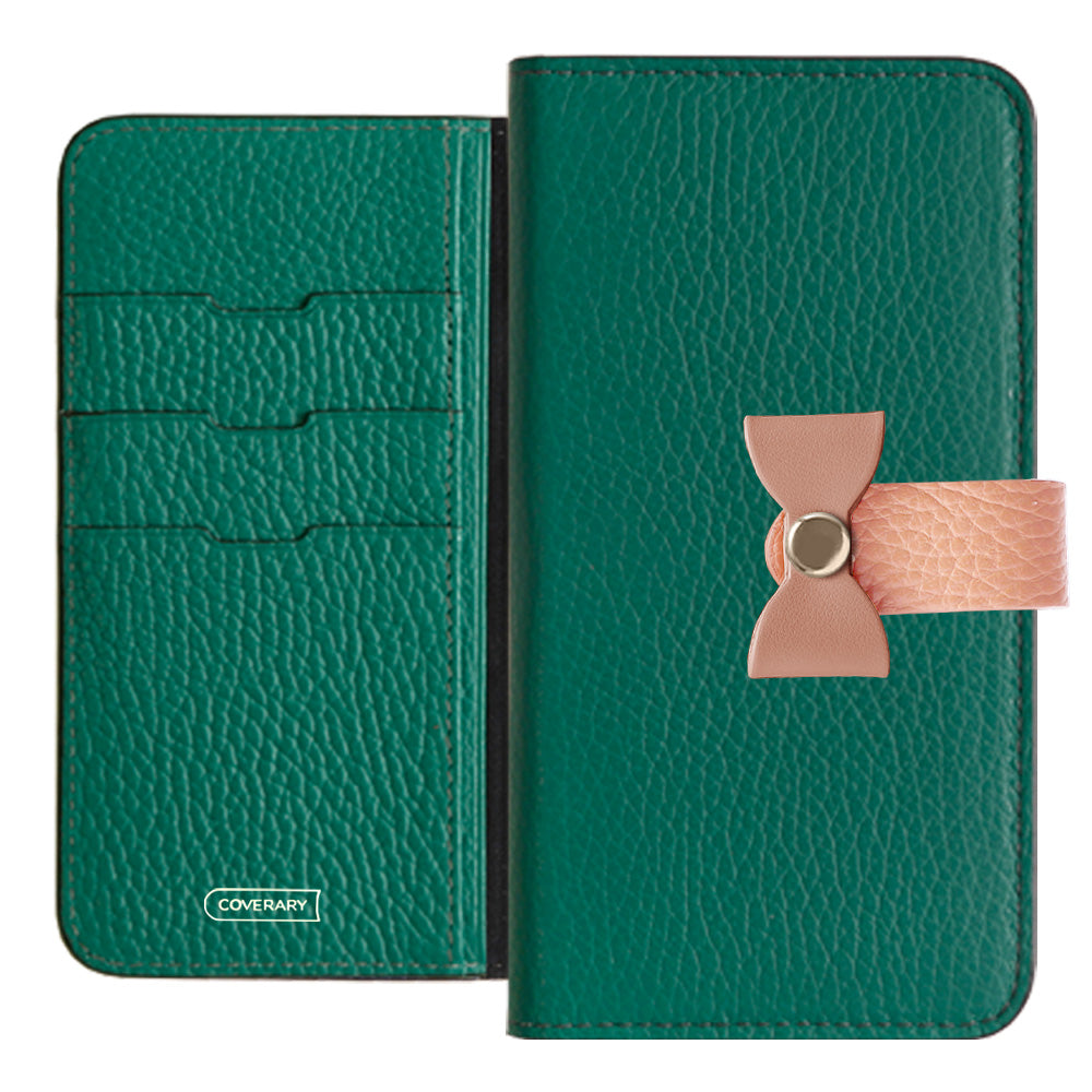 Cuir véritable 32 couleurs cuir italien grainé ceinture 3-en-1 et décoration ruban étui portefeuille série Xperia