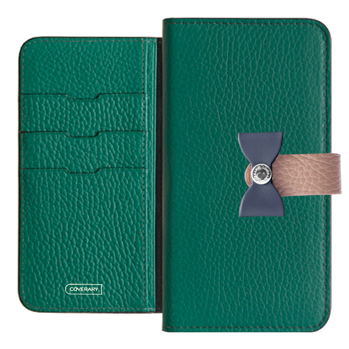 Cuir véritable 32 couleurs cuir italien grainé ceinture 4 voies & décoration ruban étui portefeuille série Xperia