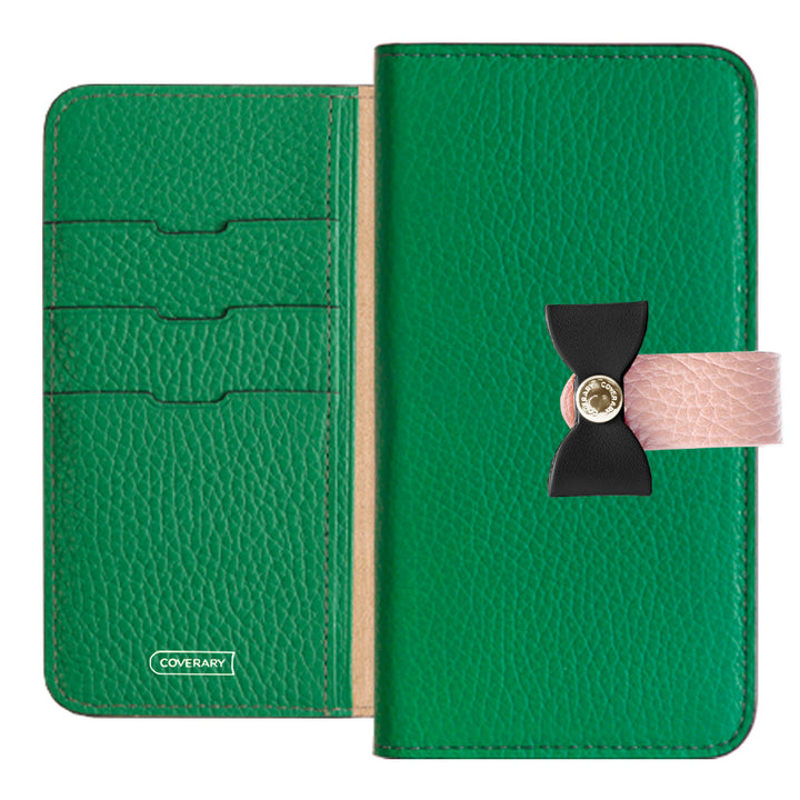 本革 32色 イタリアンシュリンクレザー 4wayベルト＆リボンデコ 手帳型ケース