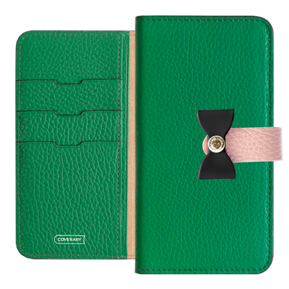 Cuir véritable 32 couleurs cuir italien grainé ceinture 4 voies & décoration ruban étui portefeuille série Xperia