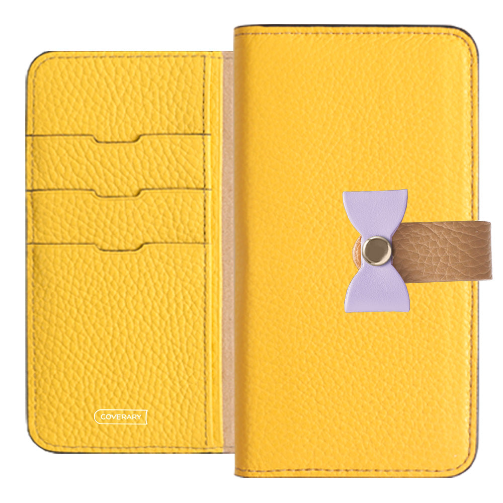Cuir véritable 32 couleurs cuir italien grainé ceinture 3-en-1 et décoration ruban étui portefeuille série Xperia