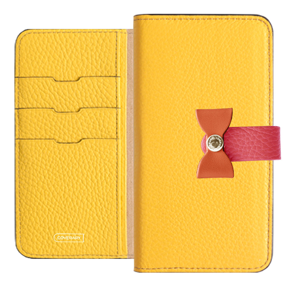 Genuine leather 32 colors Italian shrink leather 4-way belt & ribbon decoration notebook-style case Google Pixel series