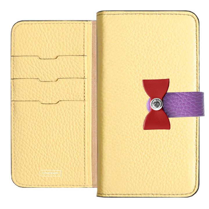 Genuine leather 32 colors Italian shrink leather 4-way belt & ribbon decoration notebook-style case Google Pixel series