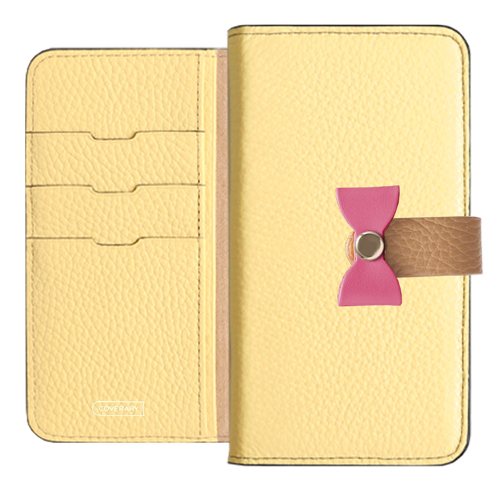 Étui portefeuille en cuir véritable italien grainé 32 couleurs, ceinture 3-en-1 et décoration ruban pour la série Galaxy