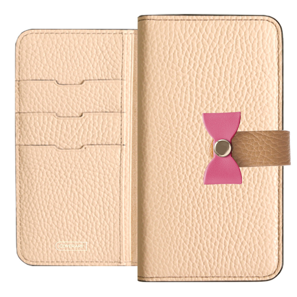 Cuir véritable 32 couleurs cuir italien grainé ceinture 3-en-1 et décoration ruban étui portefeuille série Xperia