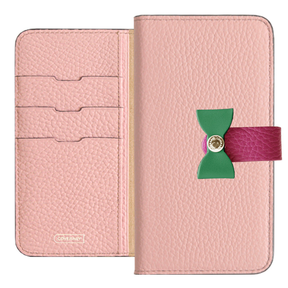 Genuine leather 32 colors Italian shrink leather 4-way belt & ribbon decoration notebook-style case Google Pixel series