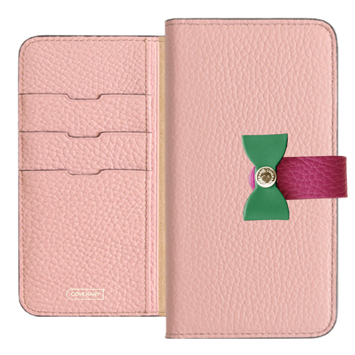 Genuine leather 32 colors Italian shrink leather 4-way belt & ribbon decoration notebook-style case Google Pixel series