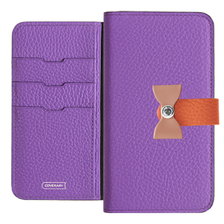 本革 32色 イタリアンシュリンクレザー 4wayベルト＆リボンデコ 手帳型ケース