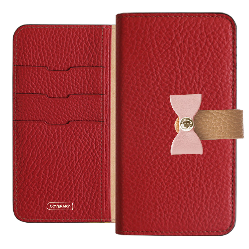 Cuir véritable 32 couleurs cuir italien grainé ceinture 4 voies & décoration ruban étui portefeuille série Xperia