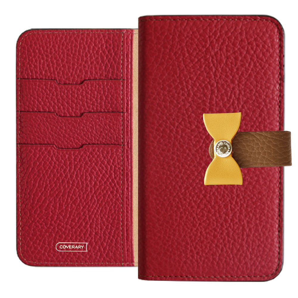 Cuir véritable 32 couleurs cuir italien grainé ceinture 4 voies & décoration ruban étui portefeuille série Xperia