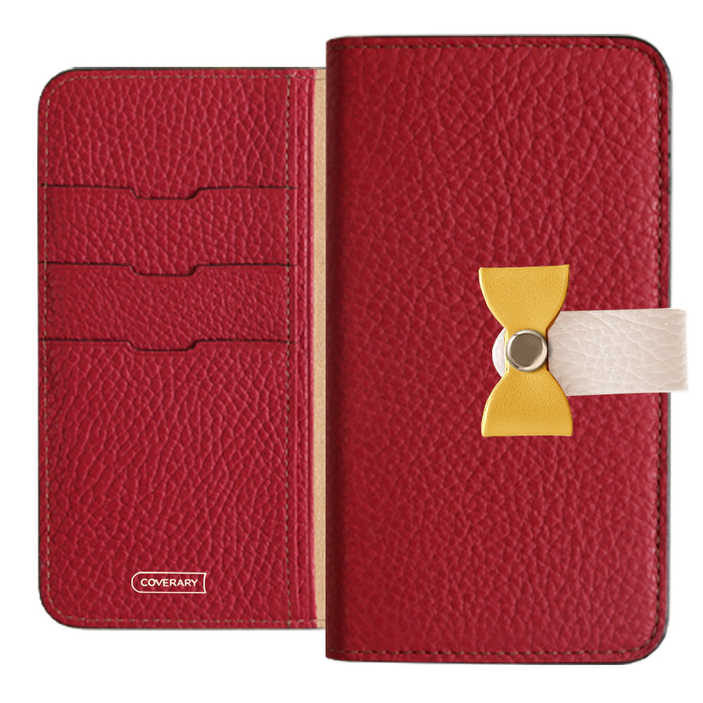 Cuir véritable 32 couleurs cuir italien grainé ceinture 3-en-1 et décoration ruban étui portefeuille série Xperia