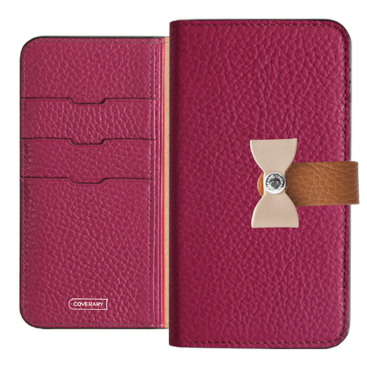 Genuine leather 32 colors Italian shrink leather 4-way belt & ribbon decoration notebook-style case Google Pixel series