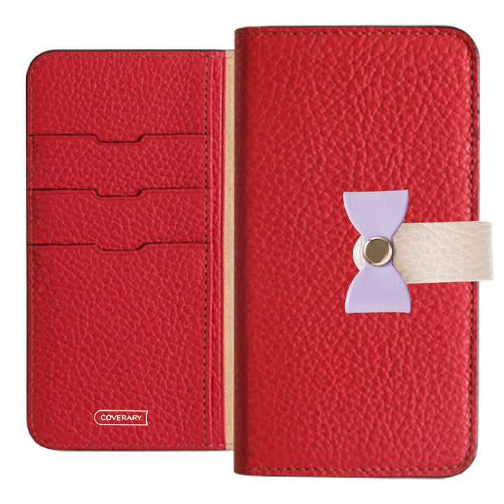 Cuir véritable 32 couleurs cuir italien grainé ceinture 3-en-1 et décoration ruban étui portefeuille pour la série Google Pixel