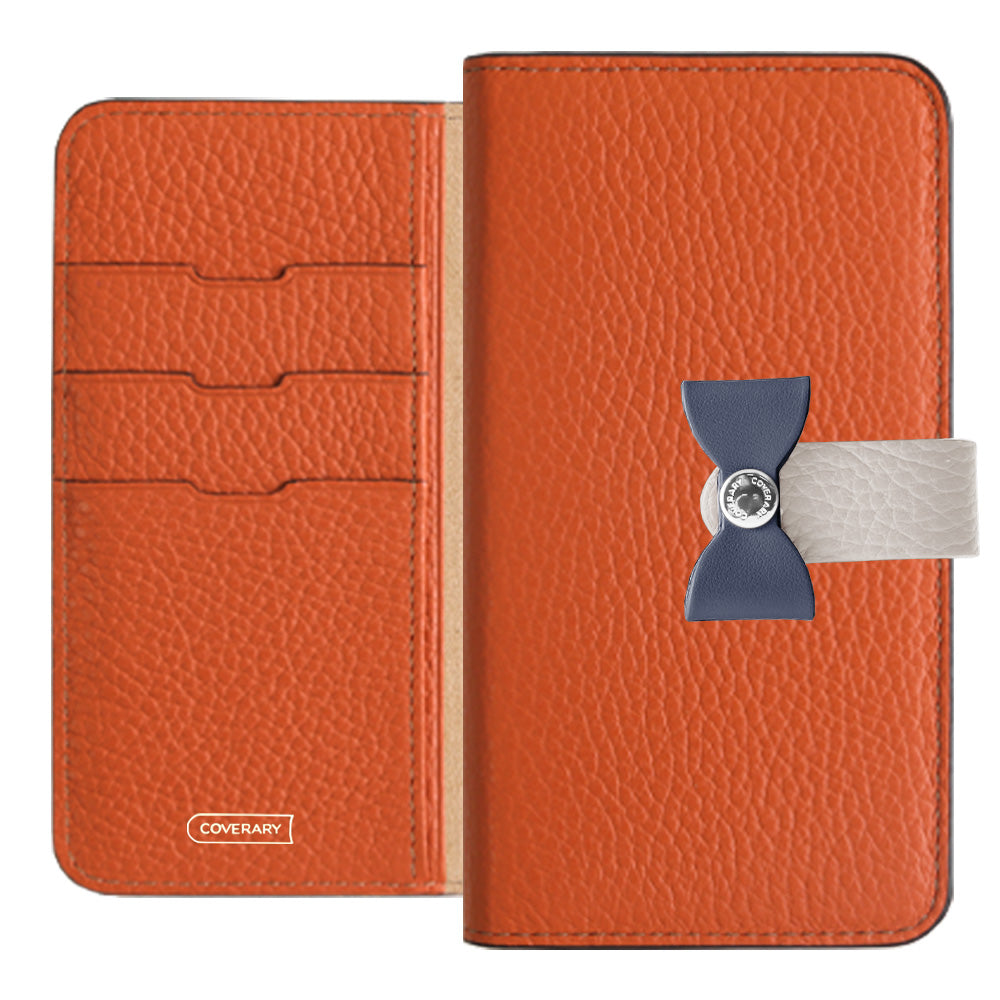 Genuine leather 32 colors Italian shrink leather 4-way belt & ribbon decoration notebook-style case Galaxy series