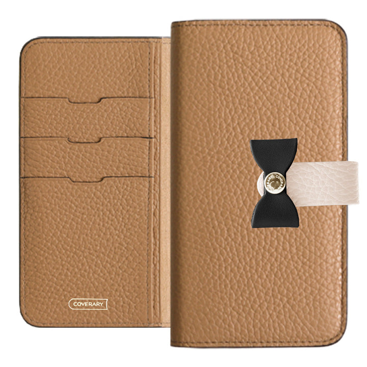 Genuine leather 32 colors Italian shrink leather 4-way belt & ribbon decoration notebook-style case Google Pixel series