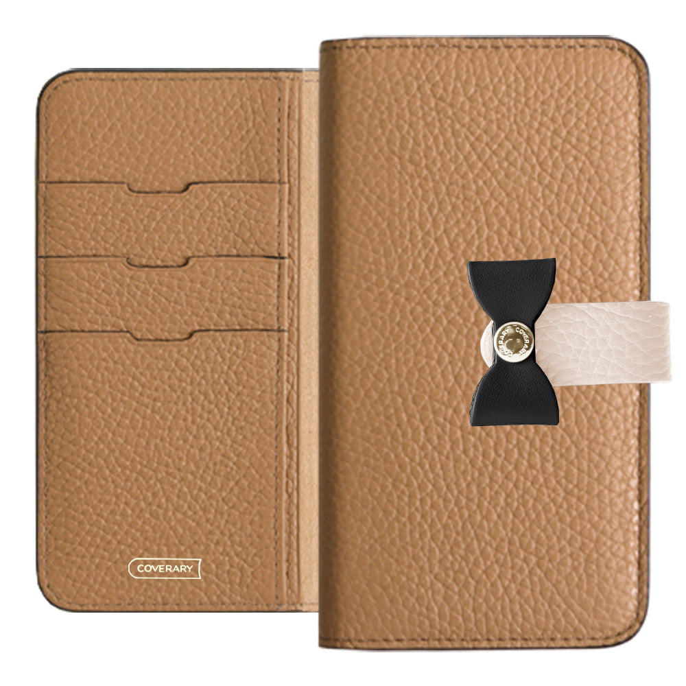 Genuine leather 32 colors Italian shrink leather 4-way belt & ribbon decoration notebook-style case Galaxy series