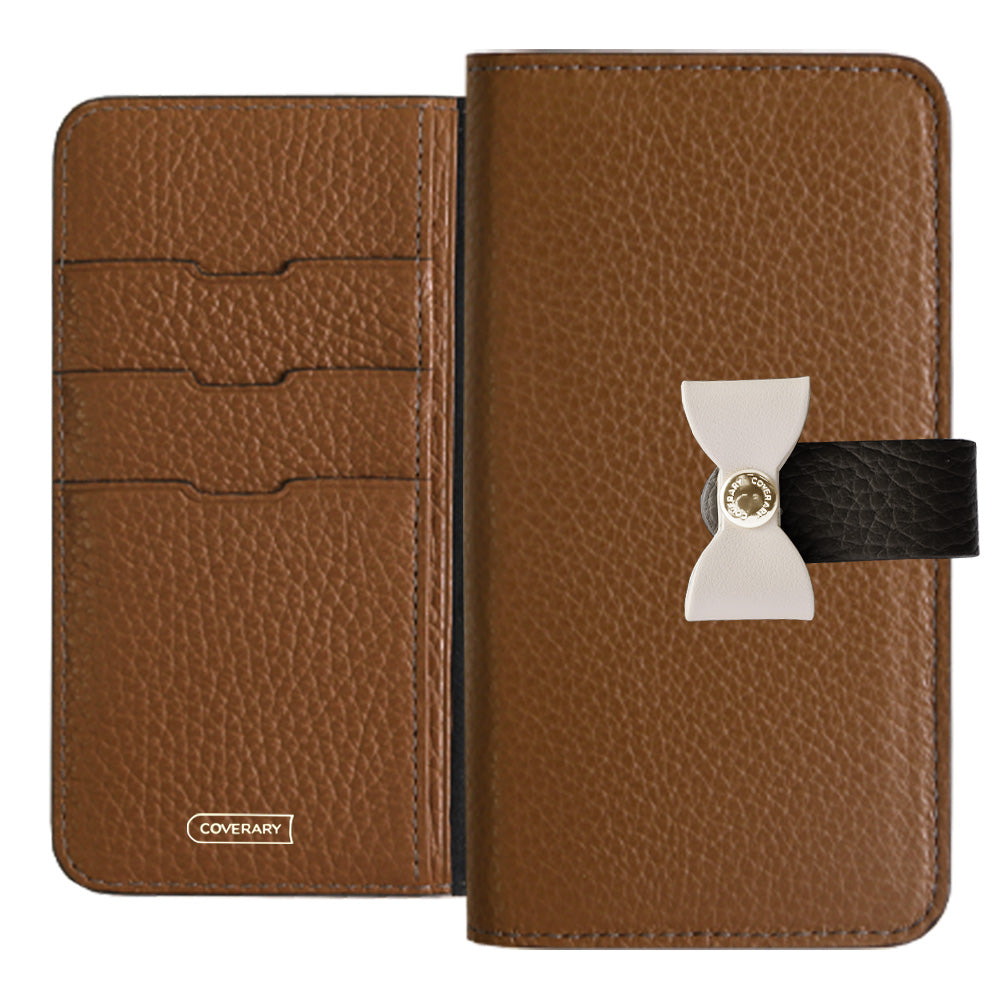 Genuine leather 32 colors Italian shrink leather 4-way belt & ribbon decoration notebook-style case Google Pixel series