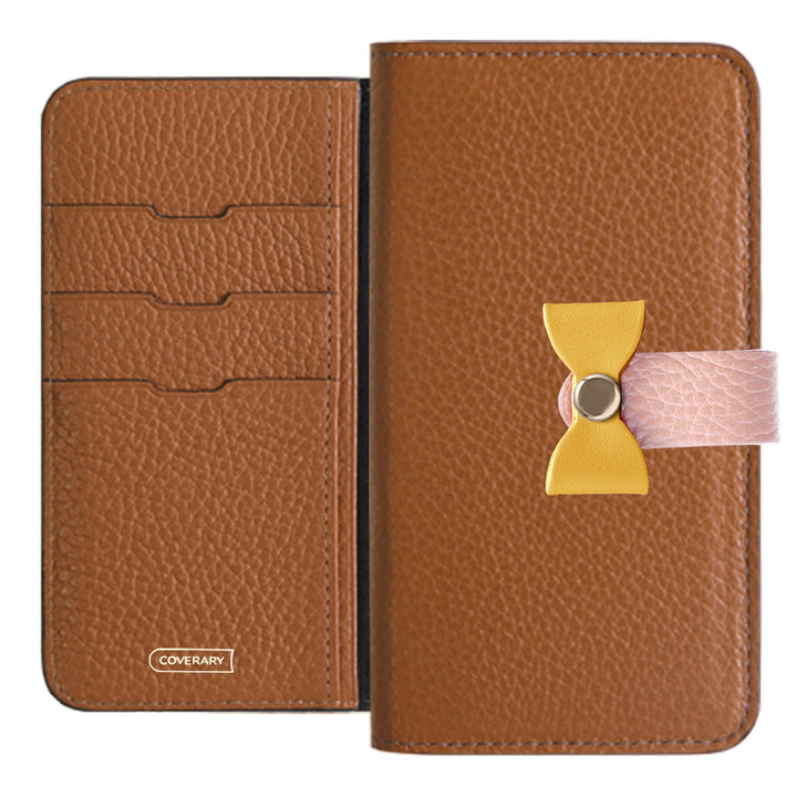 Cuir véritable 32 couleurs cuir italien grainé ceinture 3-en-1 et décoration ruban étui portefeuille pour la série Google Pixel