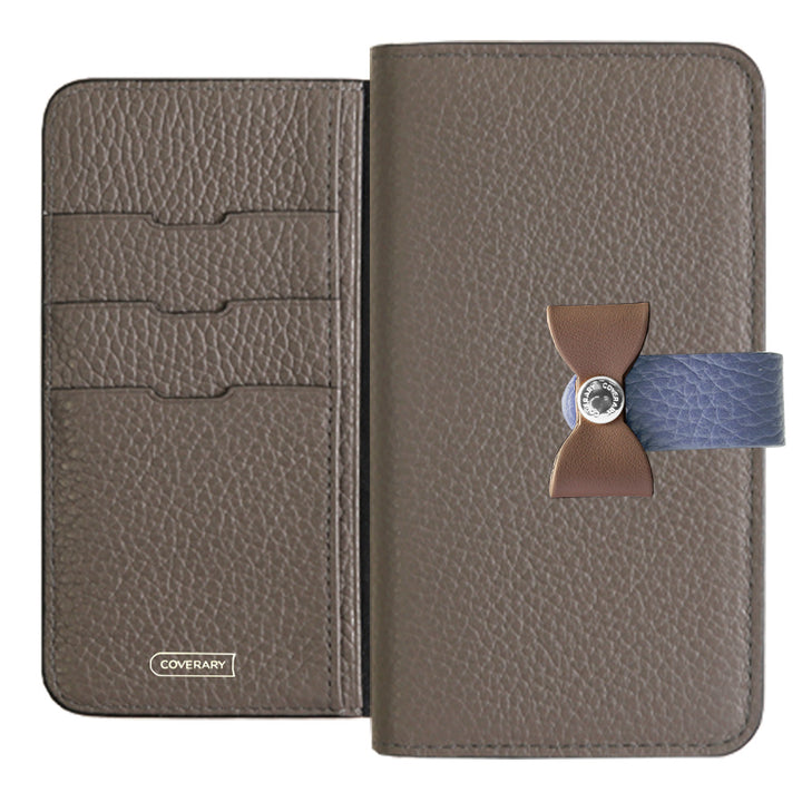 本革 32色 イタリアンシュリンクレザー 4wayベルト＆リボンデコ 手帳型ケース