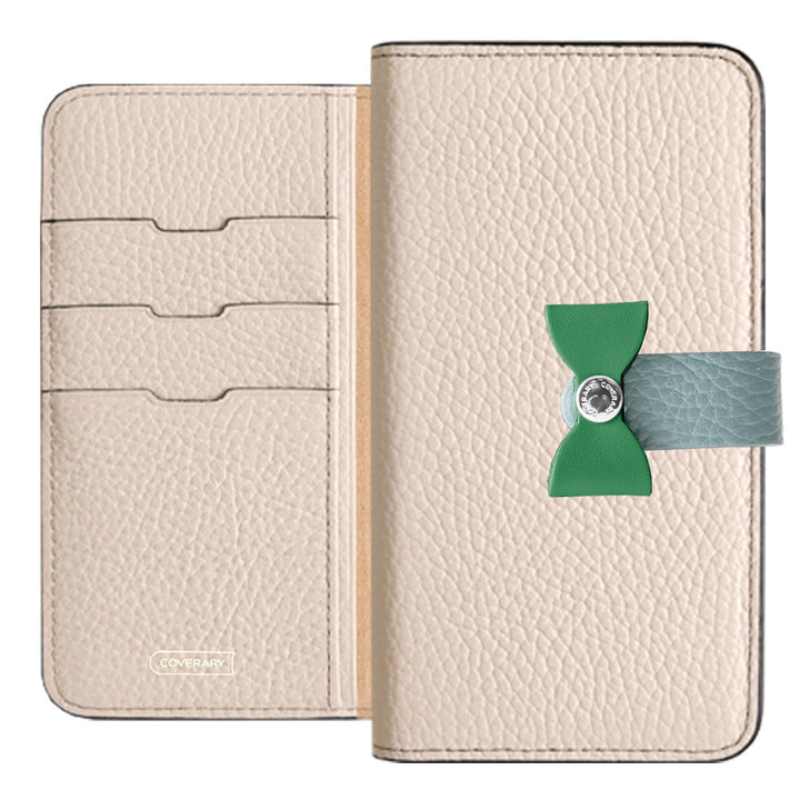 本革 32色 イタリアンシュリンクレザー 4wayベルト＆リボンデコ 手帳型ケース