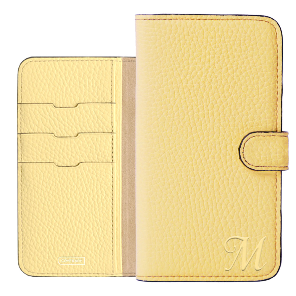 本革 32色 イタリアンシュリンクレザー イニシャル 手帳型ケース（ベルトあり）AQUOSシリーズ