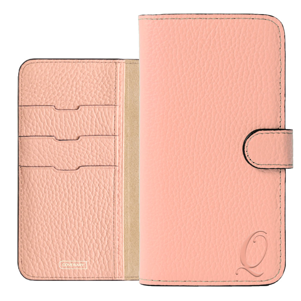 本革 32色 イタリアンシュリンクレザー イニシャル 手帳型ケース（ベルトあり）iPhoneシリーズ