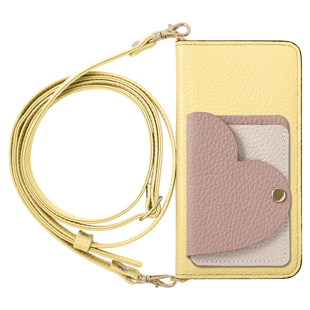 Genuine Leather 32 Colors Italian Shrink Leather Heart Mirror Card Case With Shoulder Strap Notebook Style Case Xperia Series