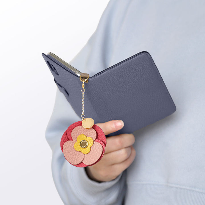 Genuine Leather 32 Colors Italian Shrink Leather Real Flower Charm With Shoulder Strap Notebook Case (With Belt) Xperia Series