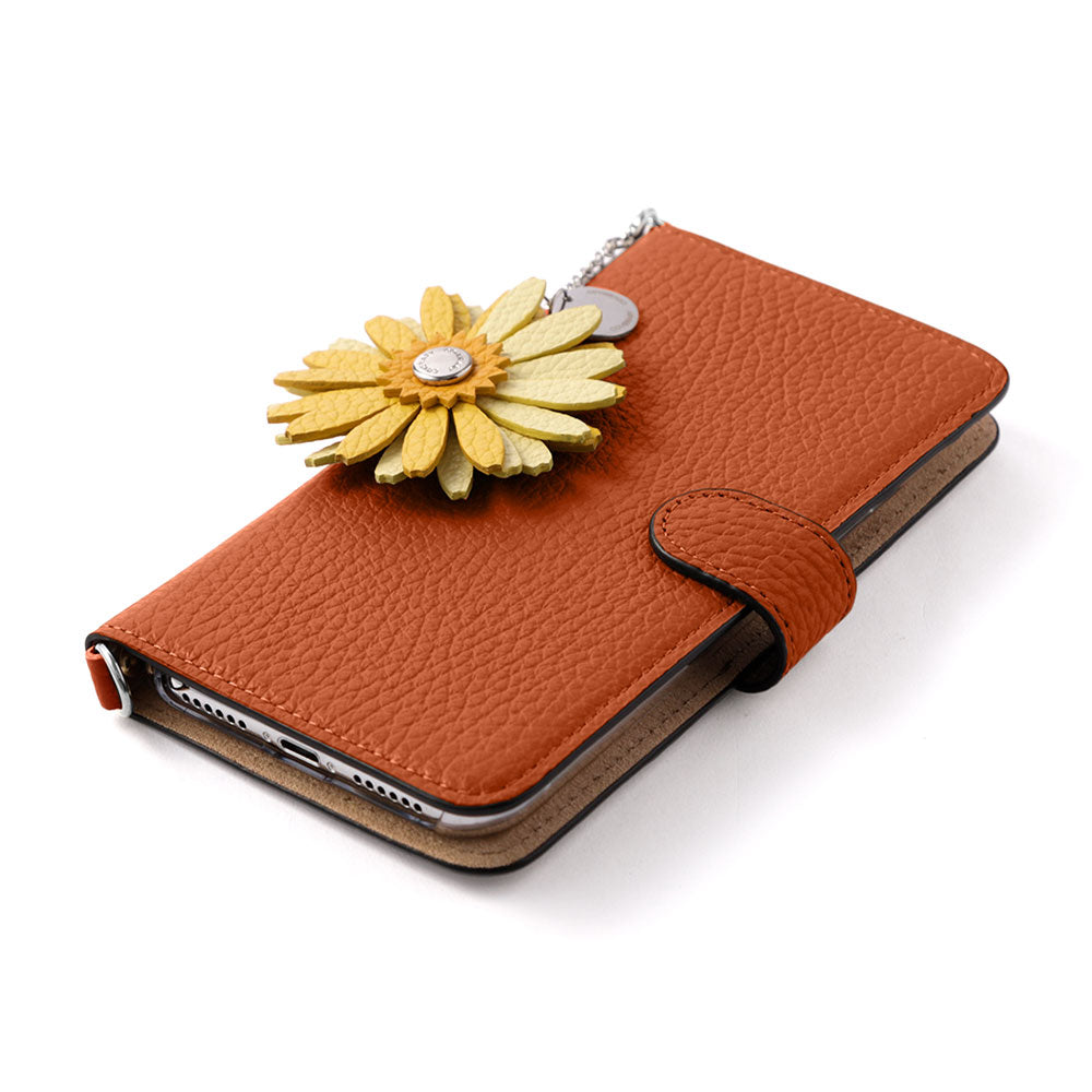 Genuine Leather 32 Colors Italian Shrink Leather Real Flower Charm With Shoulder Strap Notebook Case (With Belt) Xperia Series