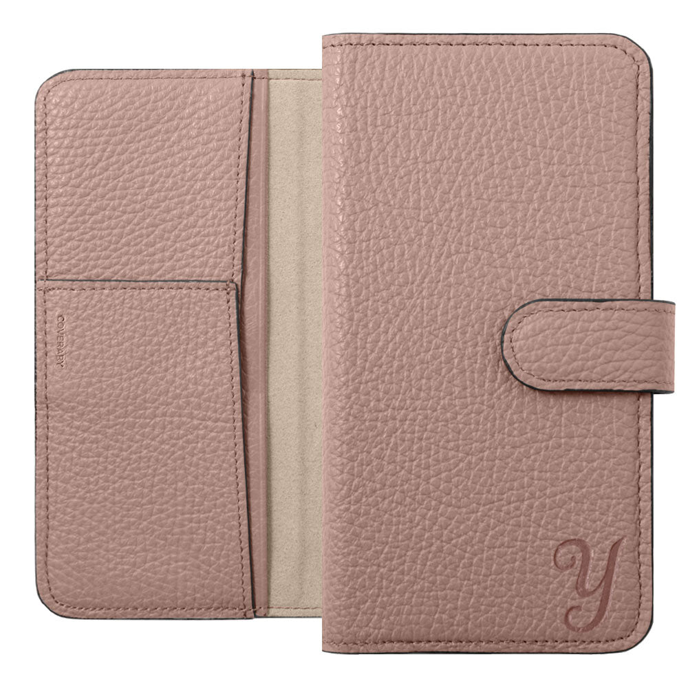 本革 イタリアンシュリンクレザー イニシャル スタンド機能 手帳型ケース（ベルトあり）Xperiaシリーズ