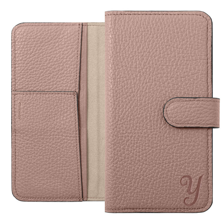 本革 イタリアンシュリンクレザー イニシャル スタンド機能 手帳型ケース（ベルトあり）Xperiaシリーズ