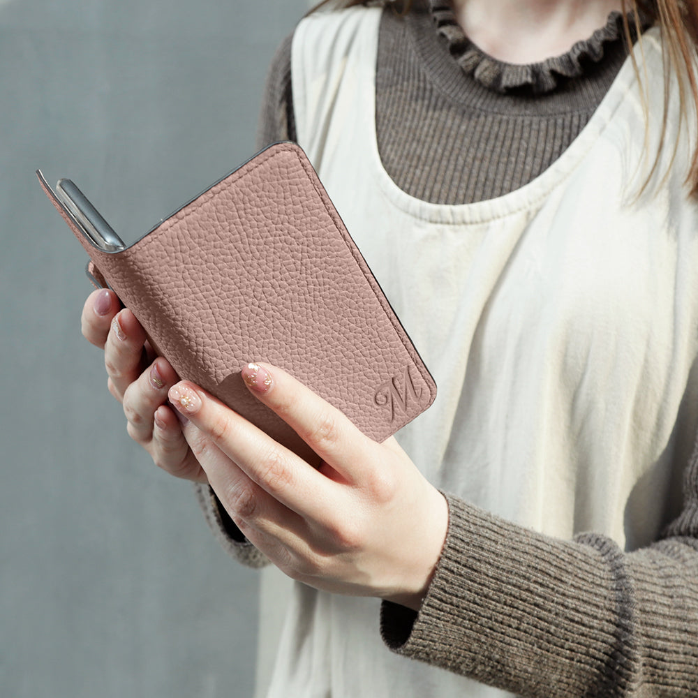 Étui portefeuille en cuir véritable italien à grain rétréci avec initiales et fonction support (avec ceinture) pour la série Google Pixel