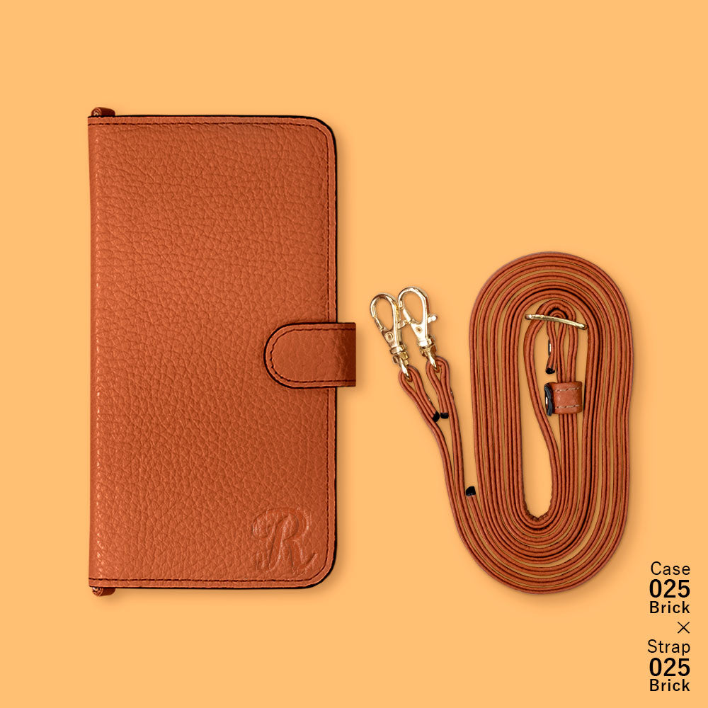 Genuine leather 32 colors Italian shrink leather Initial shoulder strap attached Notebook-style case (with belt) AQUOS series