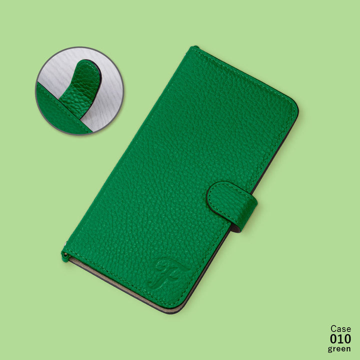 Genuine leather 32 colors Italian shrink leather Initial shoulder strap attached Notebook-style case (with belt) AQUOS series