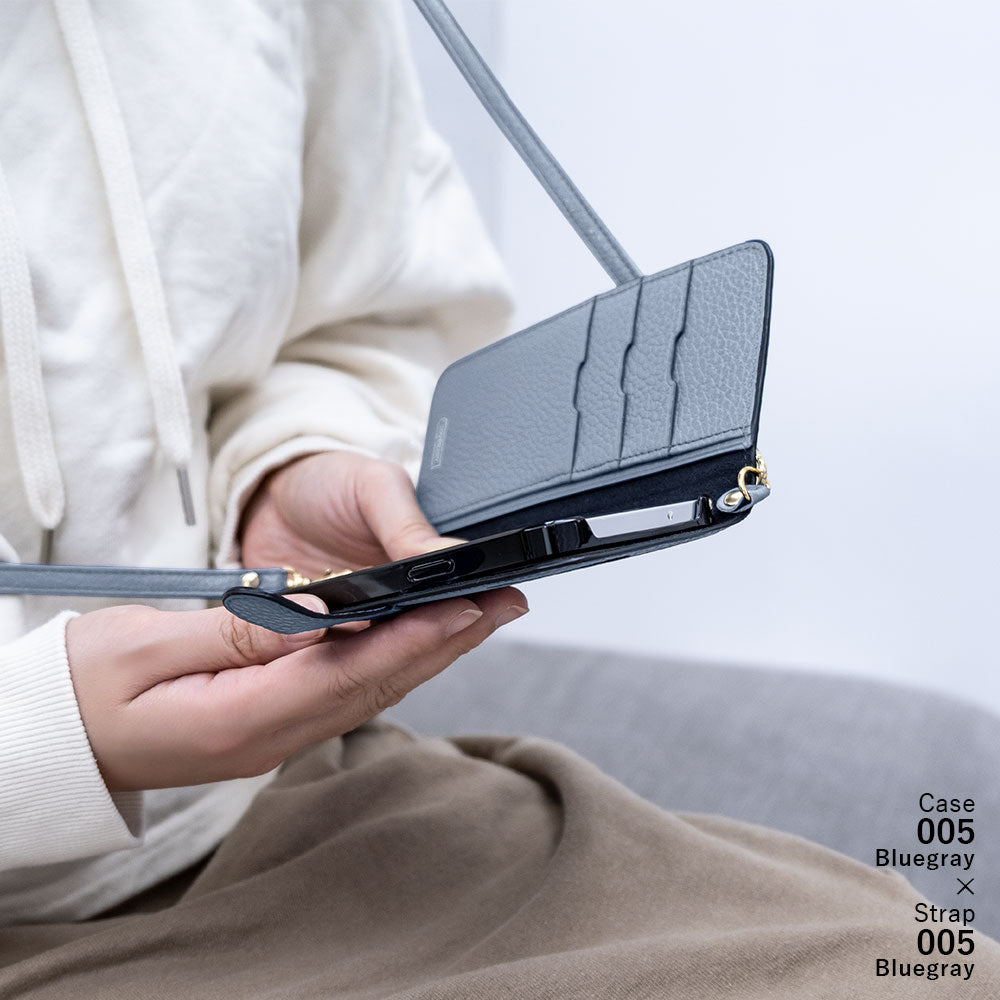 本革 32色 イタリアンシュリンクレザー イニシャル ショルダーストラップ付き 手帳型ケース（ベルトあり）Galaxyシリーズ